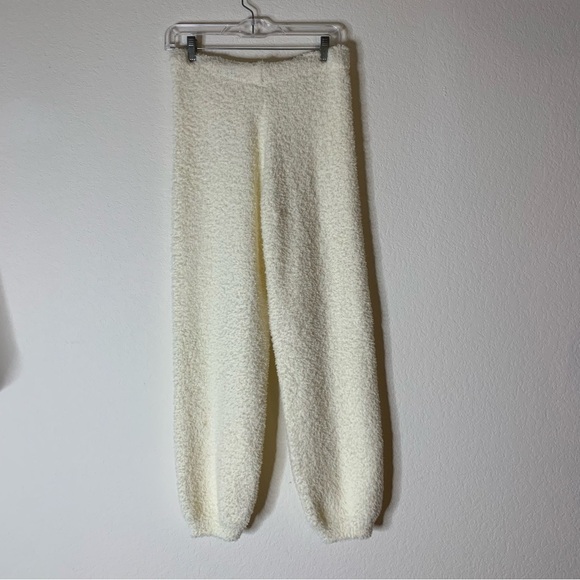 Skims Womens cream cozy knit fluffy drawstring joggers S/M - Picture 5 of 9